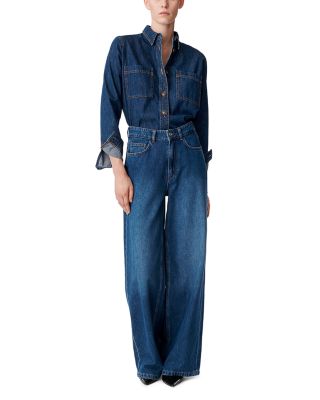 Bilbao High Rise Wide Leg Jeans in Royal