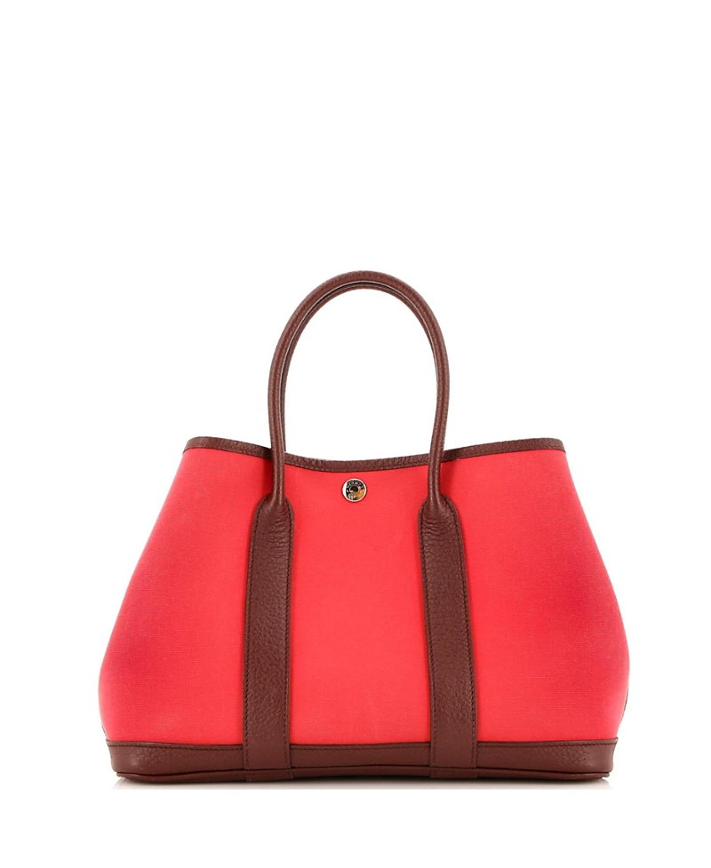 PRE-OWNED HERMES PRE-OWNED HERMES 30 GARDEN PARTY TOTE TOILE AND LEATHER