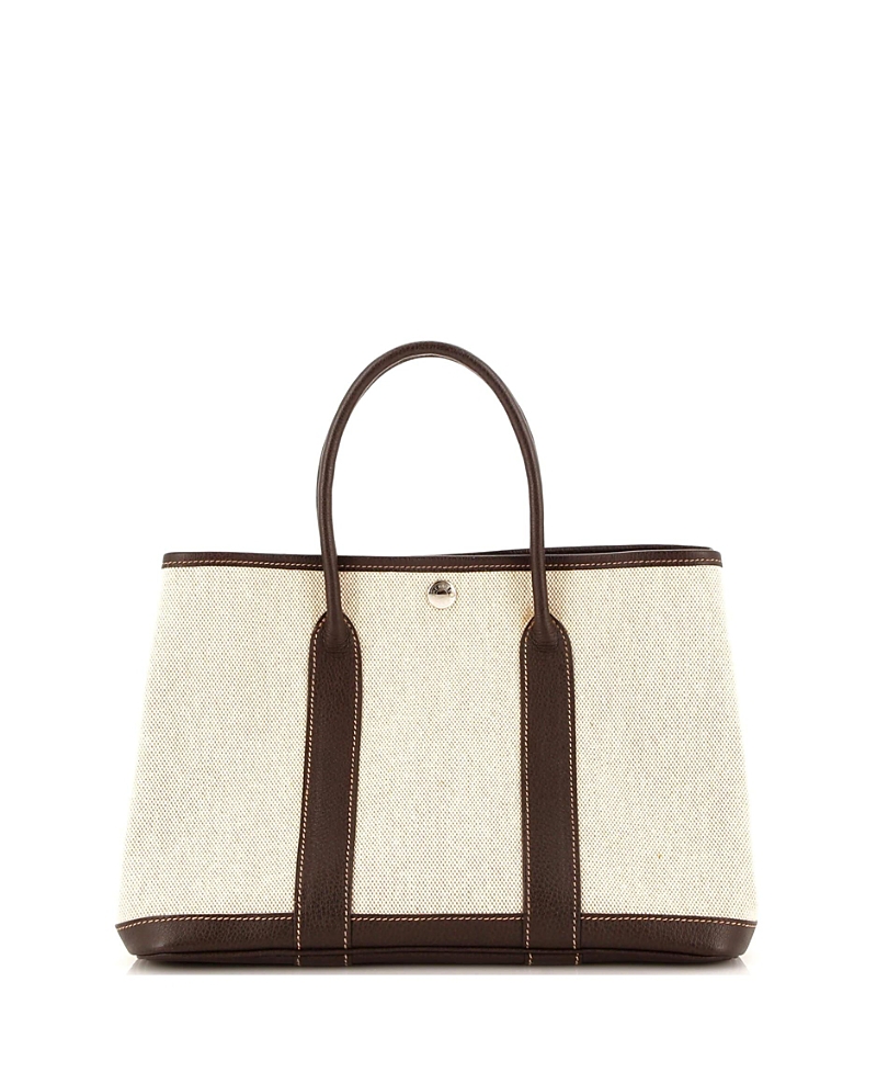 Pre-owned Pre-owned Hermes Hermes 30 Garden Party Tote Toile And Leather In Neutral/ Brown