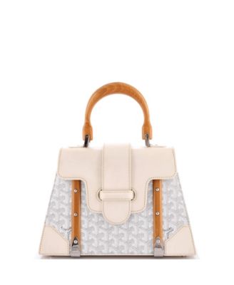 Pre-Owned Goyard Pm Saigon Top Handle Bag Coated Canvas with Leather