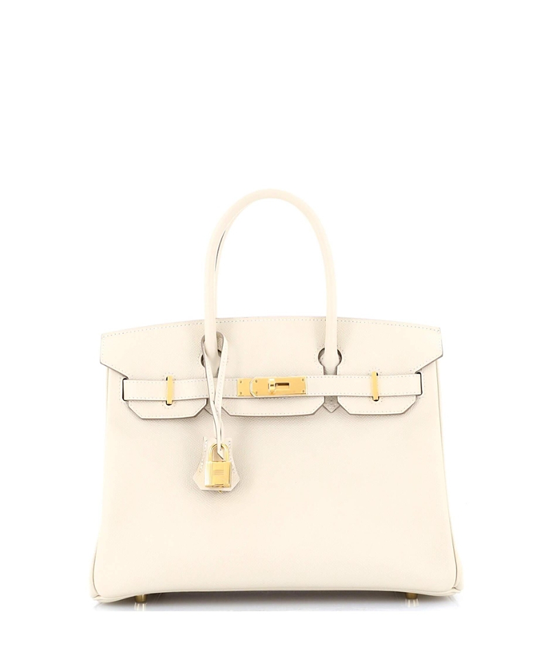 Pre-owned Pre-owned Hermes Hermes Birkin 30 Handbag Light Epsom With Gold Hardware In Craie
