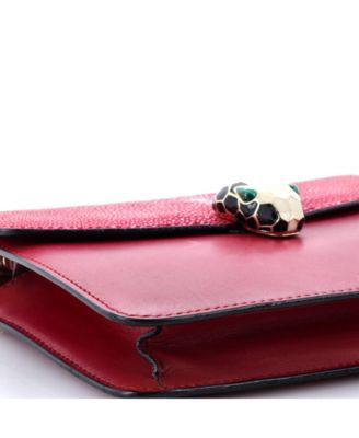  Small Serpenti Forever Square Shoulder Bag Leather and Stingray