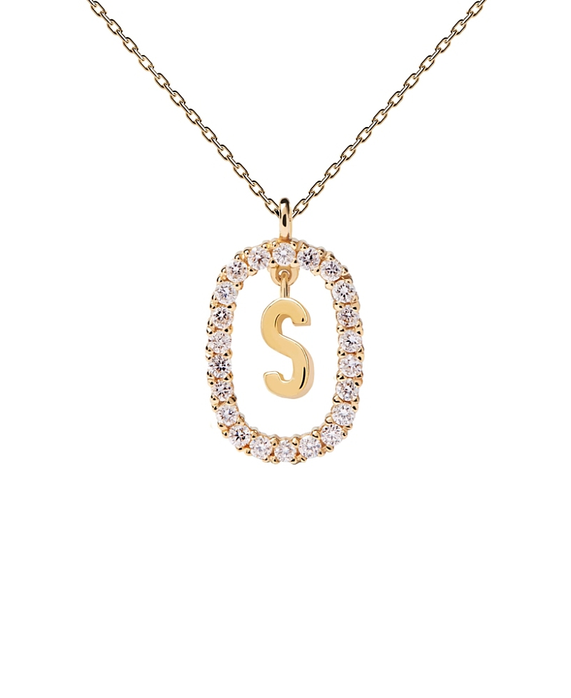 Pdpaola Women's Diamonds and Gold Letter Necklace