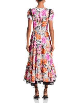 Floral Collage Soft Tulip Dress