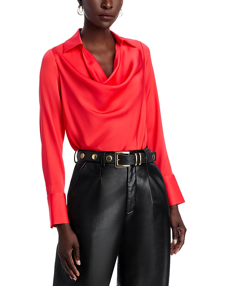 Shop Elie Tahari The Ciaran Blouse In Hibiscus