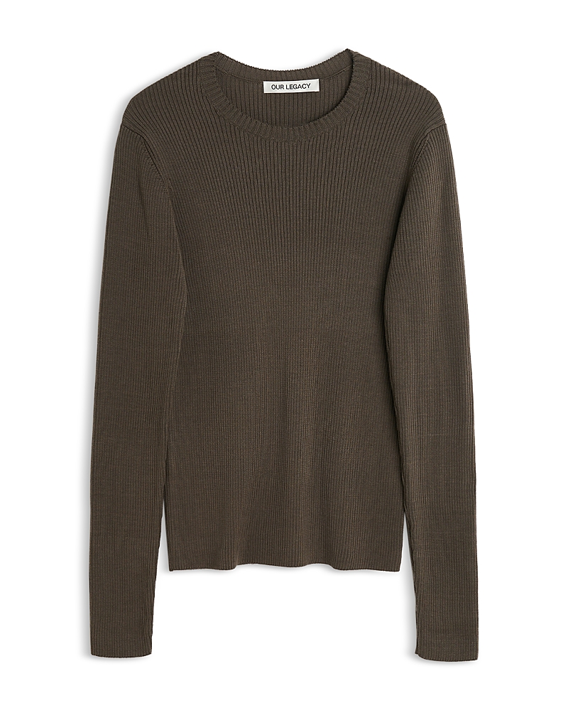 Our Legacy Ribbed Crewneck Sweater In Gray