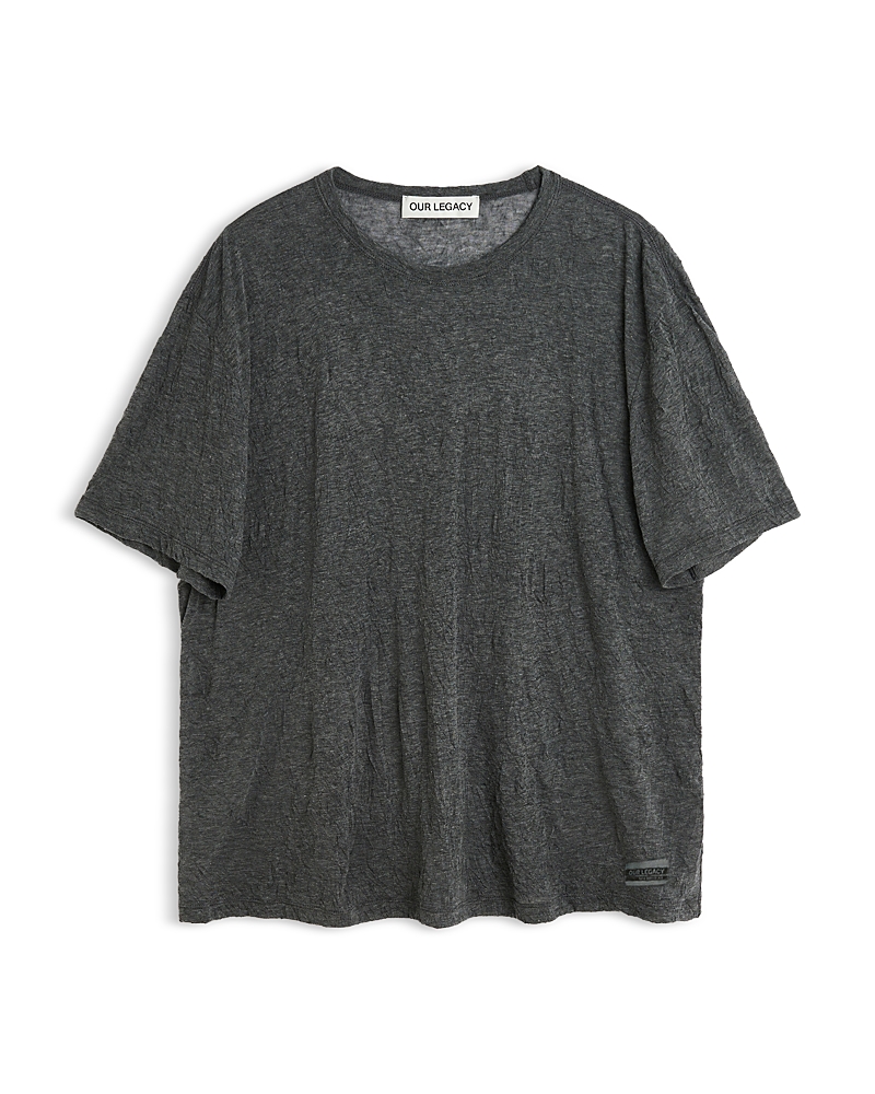 Our Legacy New Box Anthracite Crinkle Tee In Charcoal