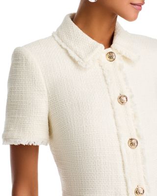 Pammy Button Front Tweed Dress