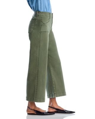 Anessa High Rise Wide Leg Ankle Jeans in Vintage Ivy Green