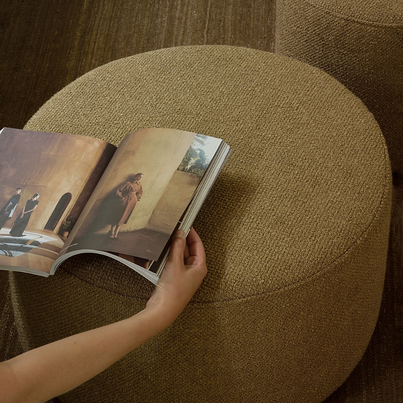 Ethnicraft Barrow Pouf, Large In Ginger