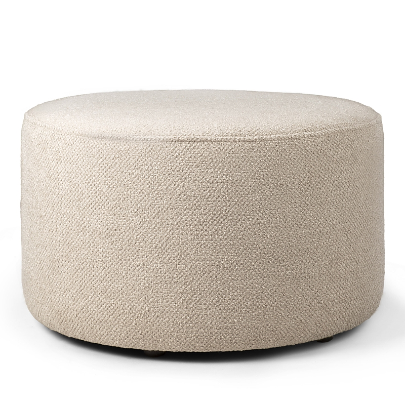 Ethnicraft Barrow Pouf, Large In Off White