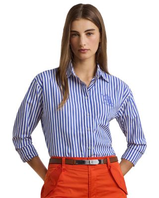 Relaxed Fit Striped Broadcloth Shirt, Regular & Petite