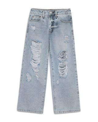 Habitual Kids - Girls' Destructed Wide Leg Boyfriend Jeans - Big Kid