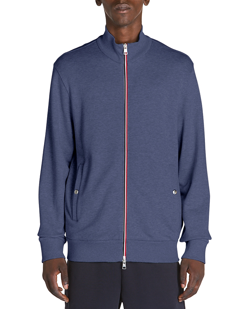 Moncler Zip Up Cardigan In Navy