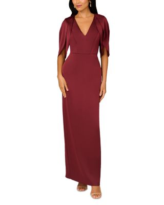 Aidan Mattox - Satin Tulip Sleeve Gown