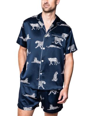 Petite Plume - Panth&egrave;re de Nuit Silk Printed Short Pajama Set