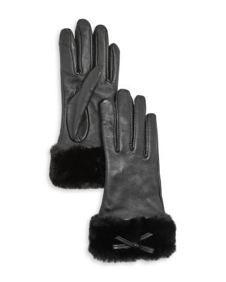 Leather & Faux Fur Cuff Gloves - Exclusive