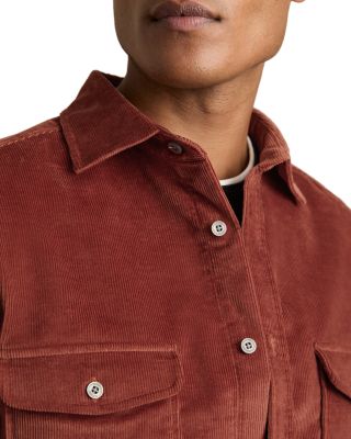 Regular Fit Button Front Corduroy Shirt  