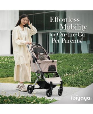 ibiyaya Evolution Speedy Fold Pet Buggy, Best Foldable Dog-Cat Pet Stroller, 4-Wheel Medium Dog Buggy