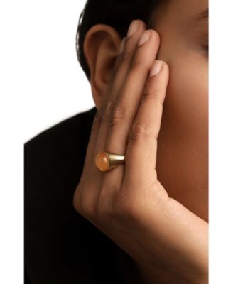  Women's Aventurine Moon Ring