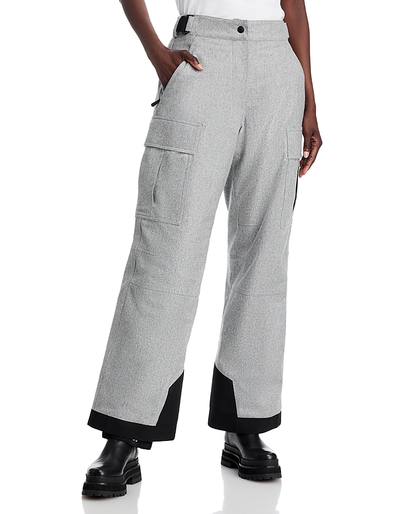 Shop Moncler Padded Technical Wool Ski Pants In Light Grey