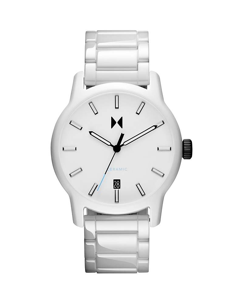 Mvmt Men's Classic Ii White Ceramic Bracelet Watch ,44mm In White/white