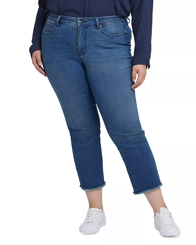 Nydj Plus Marilyn High Rise Straight Ankle Jeans in Blue Ridge