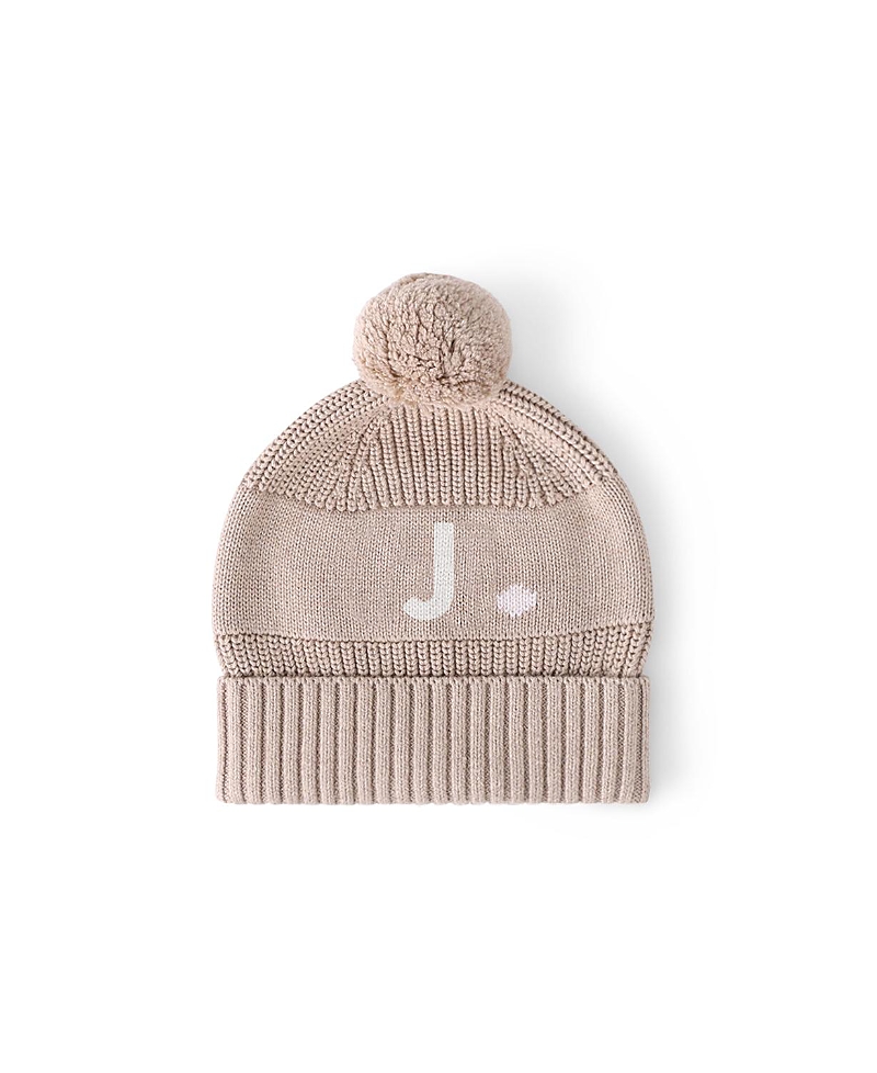 NAMELYCO UNISEX LIGHT CAMEL LETTER BEANIE - LITTLE KID