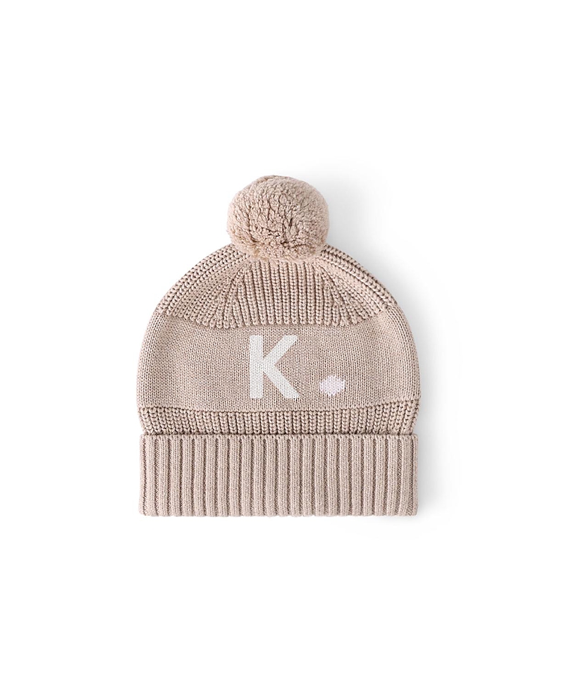 NAMELYCO UNISEX LIGHT CAMEL LETTER BEANIE - LITTLE KID