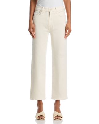 The Rambler High Rise Ankle Wide Straight Jeans in Cream Puff