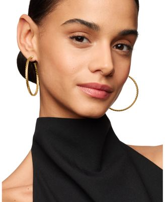 Cablespira&reg; Hoop Earrings in 18K Yellow Gold, 2"