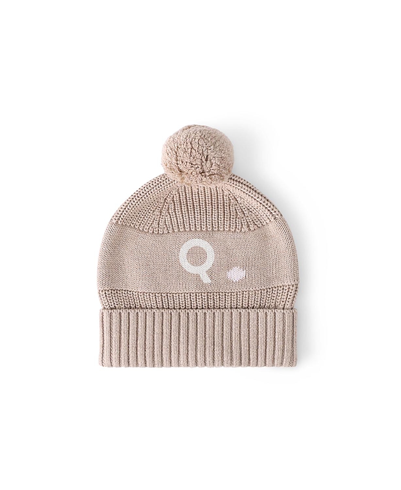 NAMELYCO UNISEX LIGHT CAMEL LETTER BEANIE - LITTLE KID