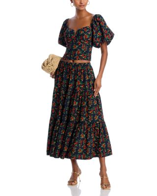 AQUA - Monkey Print Top & Monkey Print Midi Skirt - Exclusive