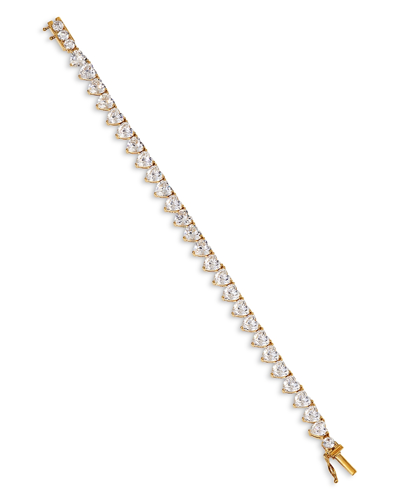 Nadri Real Love Heart Cubic Zirconia Flex Bracelet In Gold