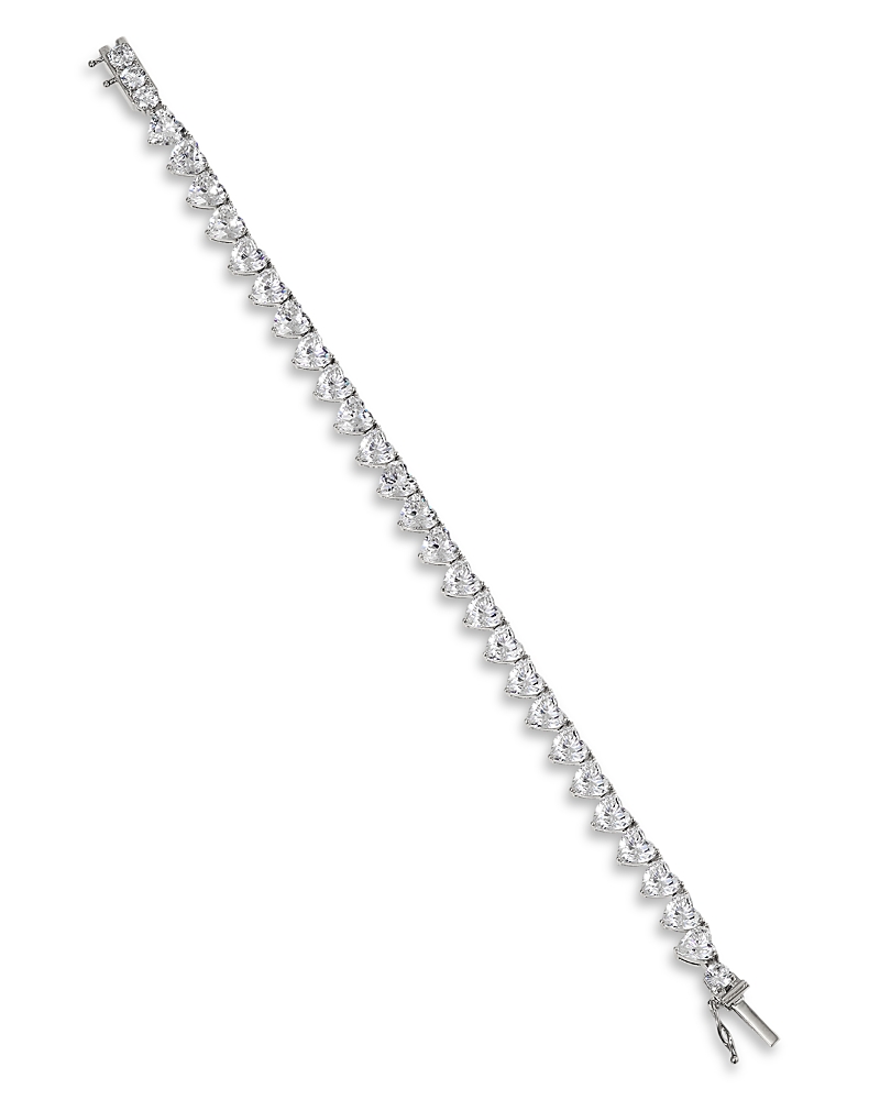 Nadri Real Love Heart Cubic Zirconia Flex Bracelet In Silver