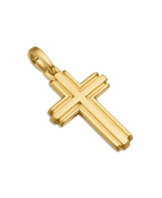 David Yurman - Men's Deco Cross Pendant in 18K Yellow Gold, 34mm