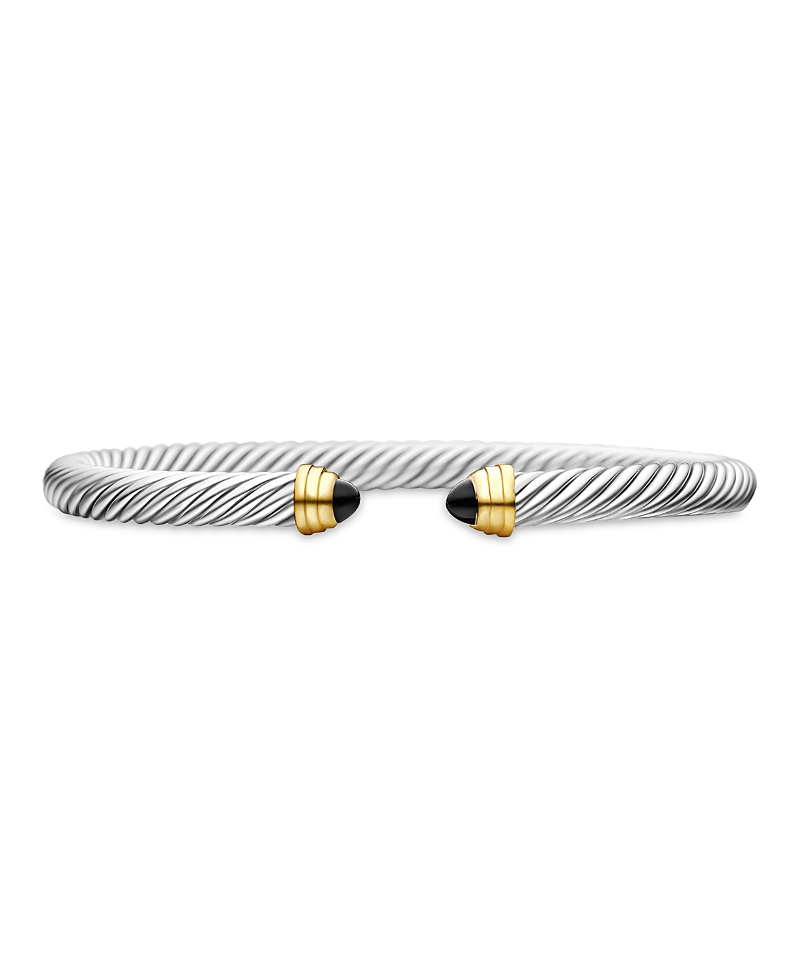 David Yurman Cable Classics Bracelet with Black Onyx and 14K Gold, 5mm
