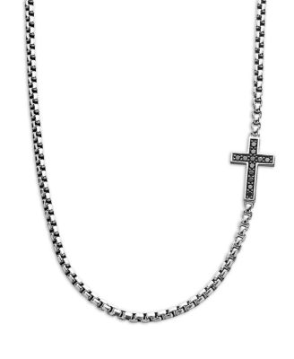 David Yurman - Men's Pav&eacute; Cross Necklace with Black Diamonds