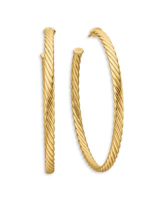 Cablespira&reg; Hoop Earrings in 18K Yellow Gold, 2"