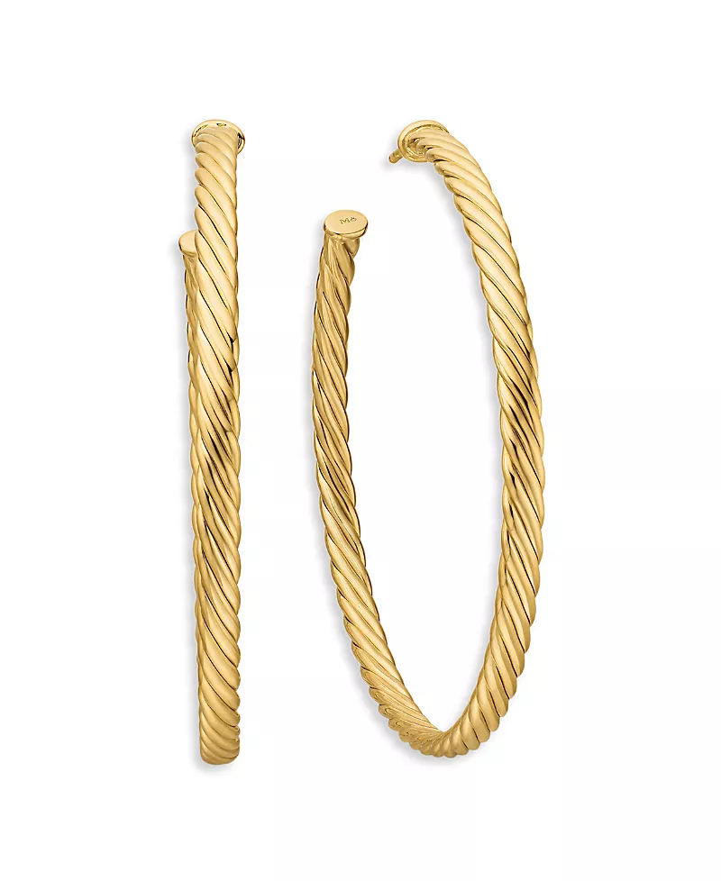 David Yurman Cablespira Hoop Earrings in 18K Yellow Gold, 2