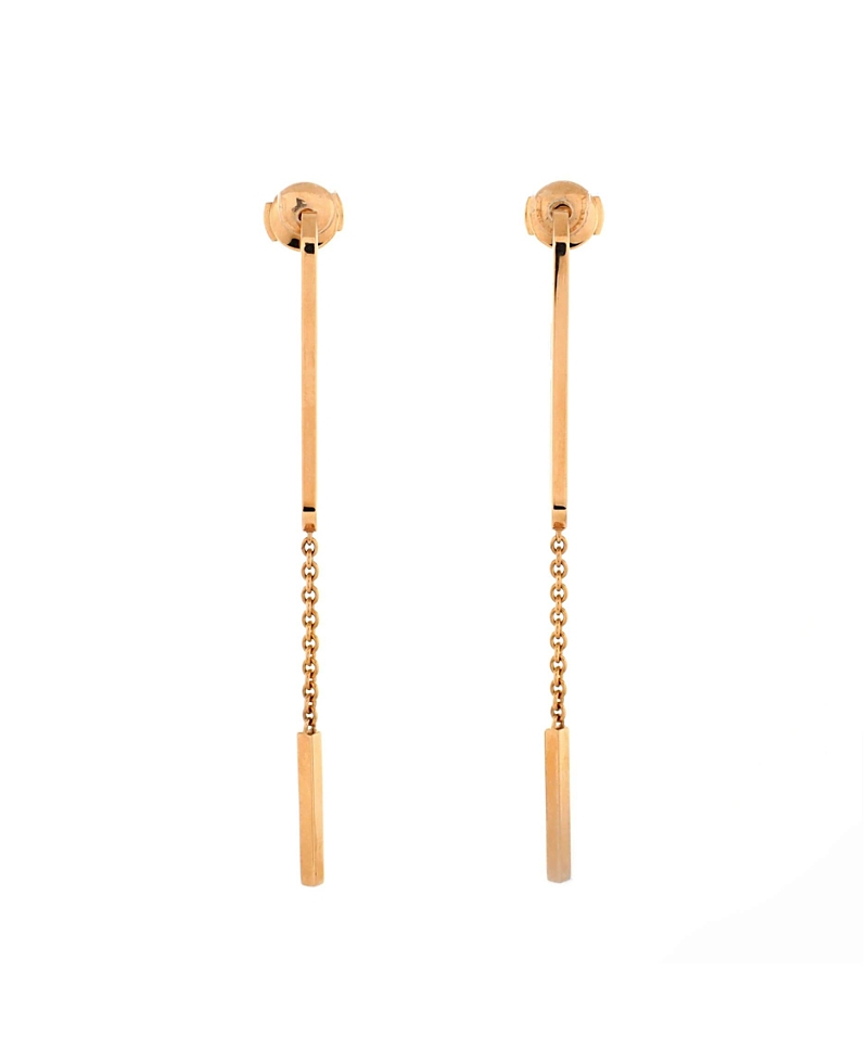 Pre-owned Pre-owned Hermes Hermes Ever Chaine D'ancre Dangling Earrings 18k Rose Gold