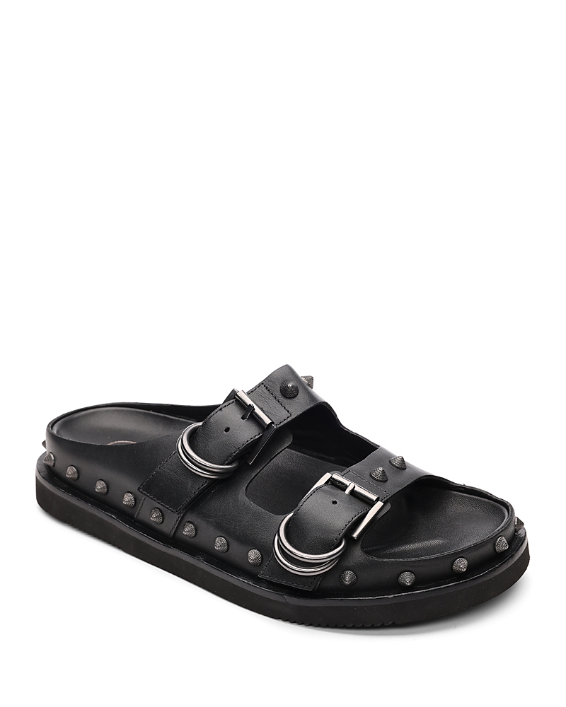 Ash Stud-detail Leather Sandals In Black