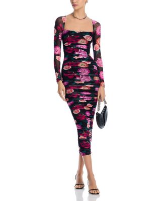 Maggie Ruched Square Neck Dress  
