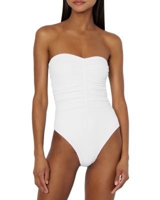 Textured Ruched One Piece Swimsuit