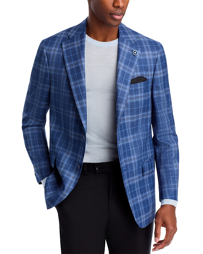 Hart Schaffner Marx New York Plaid Classic Fit Sport Coat In Navy/tan