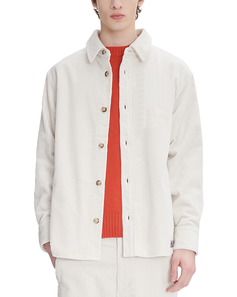 Apc A. P.c. Boris Corduroy Overshirt In Ecru