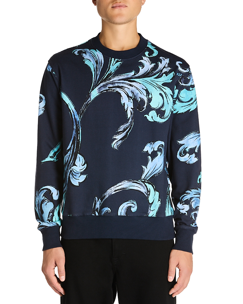 VERSACE JEANS COUTURE REGULAR FIT PRINTED FLEECE SWEATSHIRT