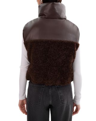 Melicia Reversible Faux Leather & Fleece Vest