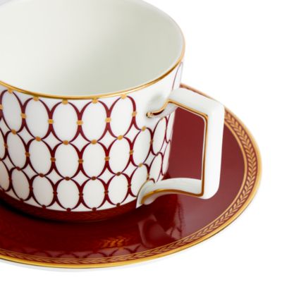 Renaissance Red Teacup and Saucer