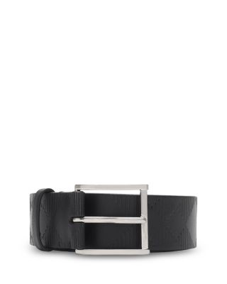 Men's Check Leather Belt